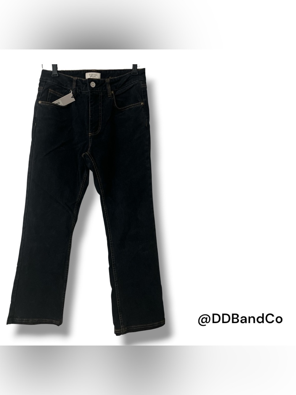 Martha Stewart Mid Rise Cropped Flare Jean-Night Indigo